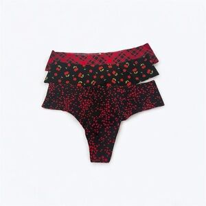 Victoria's Secret Red and Black  Thong Underwear Set/3